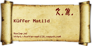 Küffer Matild névjegykártya